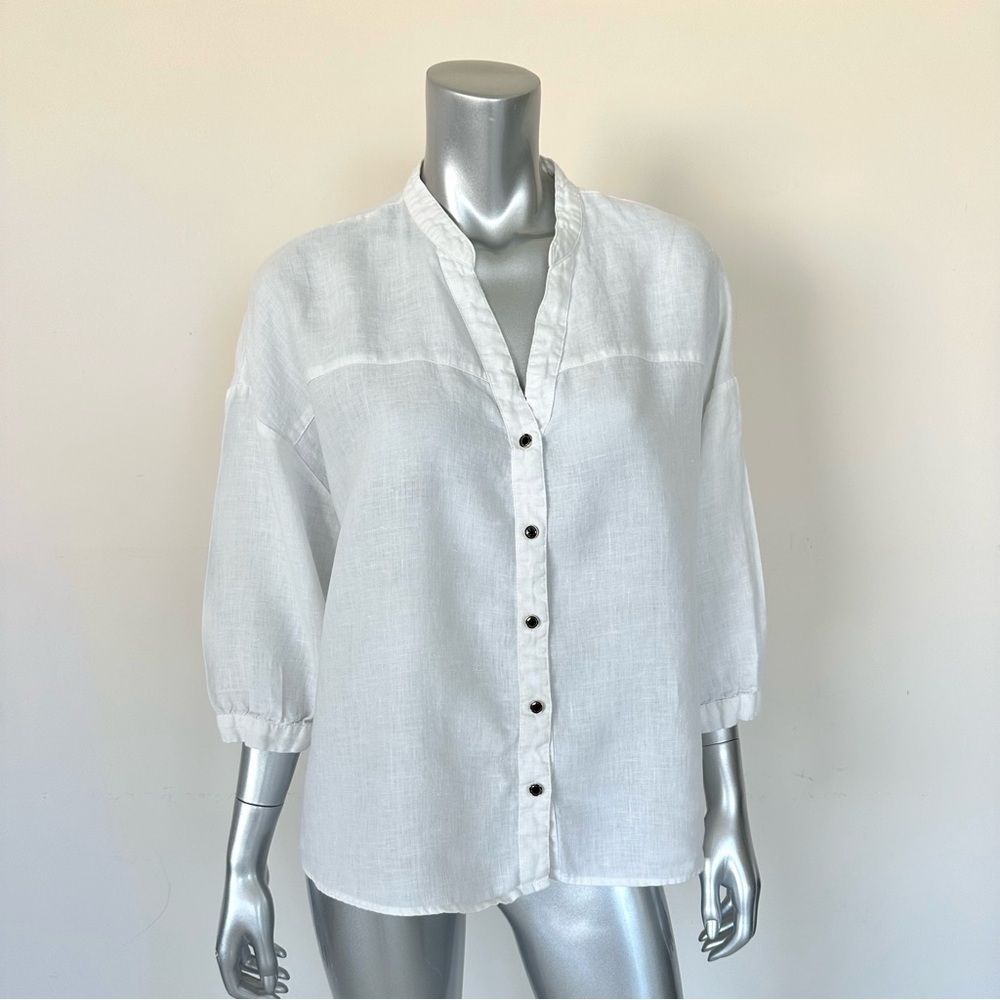 Marc New York women linen blouse size L